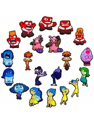 20PCS Red People Characters Shoe Charms for Clogs Bubble Slides Sandals, PVC Shoe Decorations Accessories for Christmas Bir