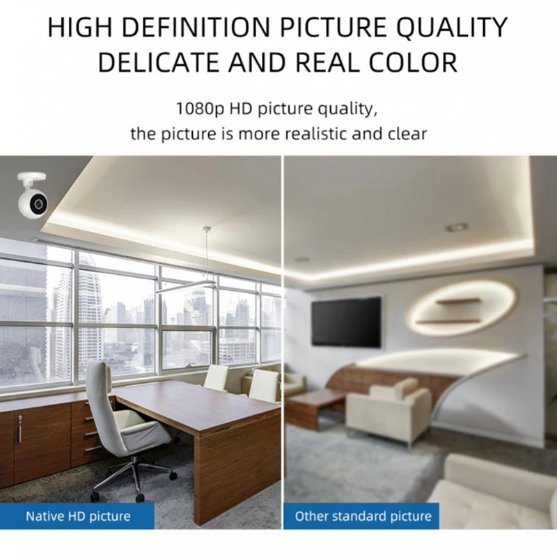 1 ชุด Wifi HD กล้องเครื่องบันทึกเสียงการตรวจจับการเคลื่อนไหวภายในบ้านการเฝ้าระวังกล้องวิดีโอสีขาว