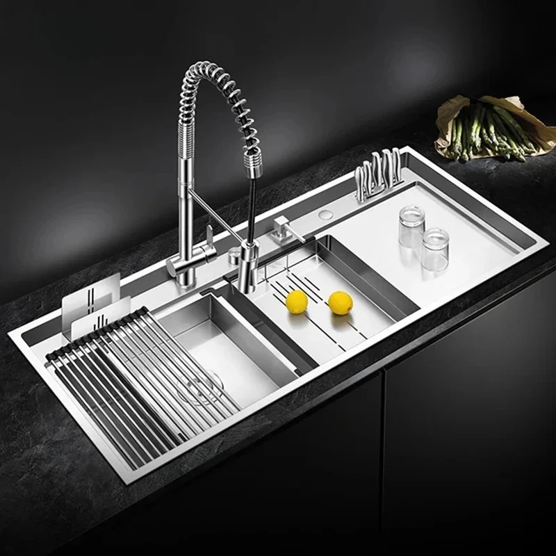 

Кухонные мойки из нержавеющей стали 304, большого размера, ручной работы, с матовой отделкой, толщиной 4 мм