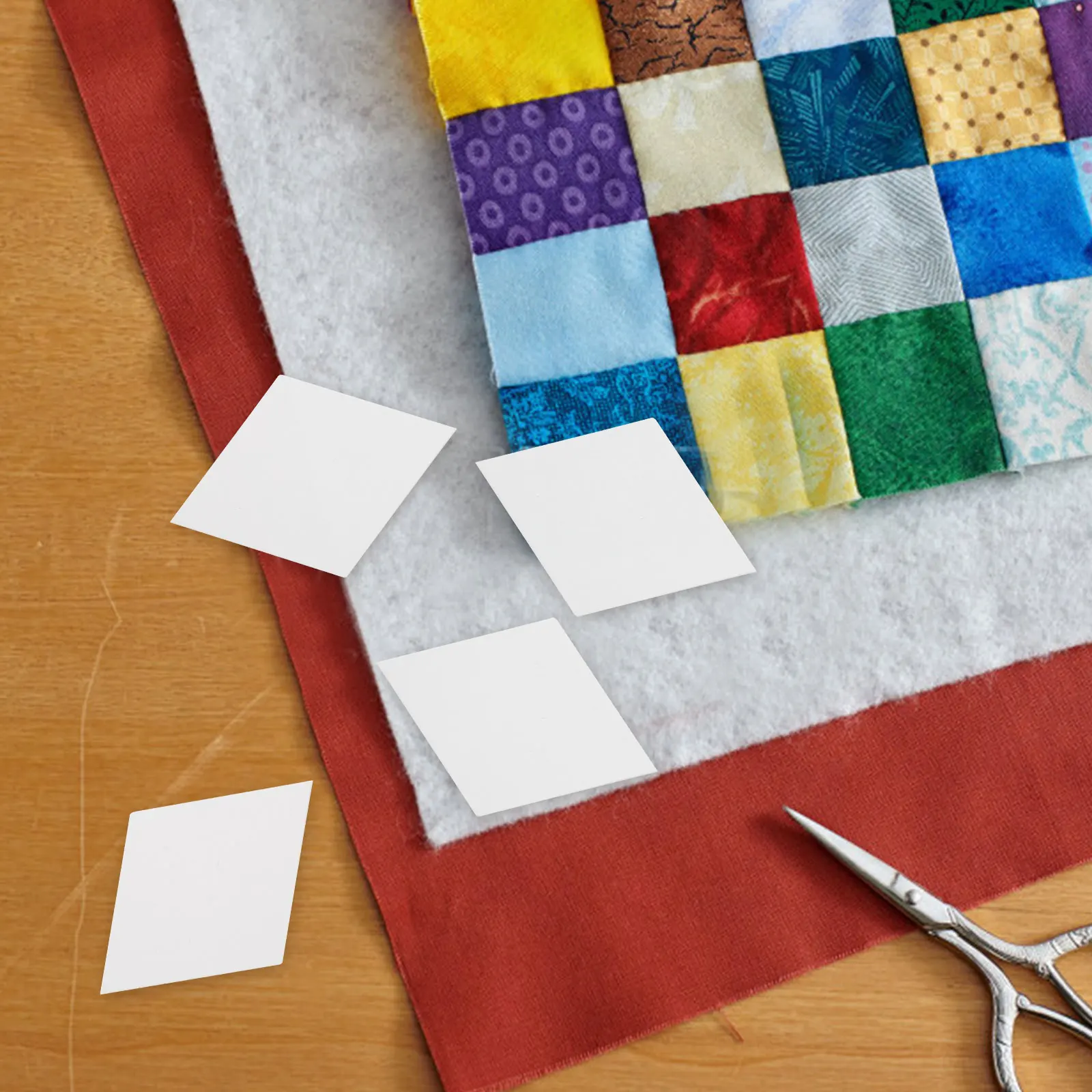 

100pcs Patchwork Templates Reusable Quilting Shapes For Diy Sewing Projects Durable Craft Paper English Paper Piecing Square