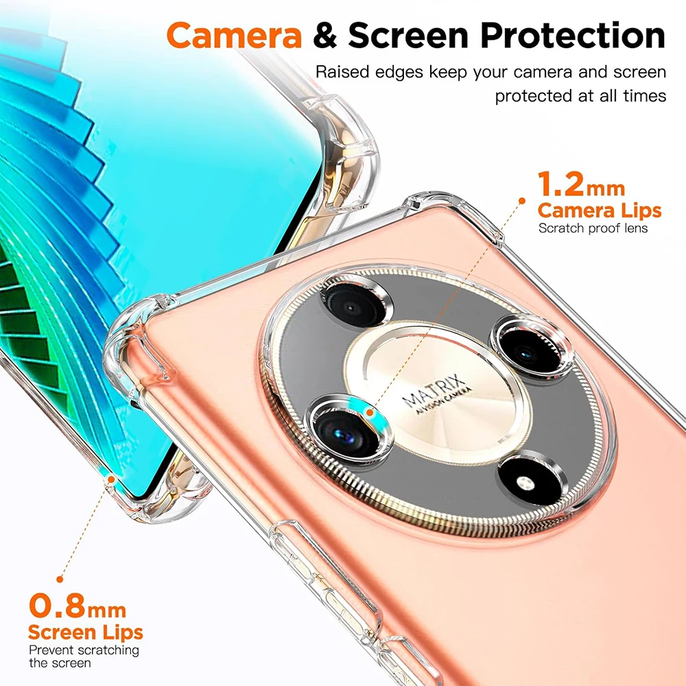 Capa macia à prova de choque para huawei honor magic 6 5 4 3 magic6 magic5 magic4 pro lite ultimate ultra fino silicone transparente capa traseira