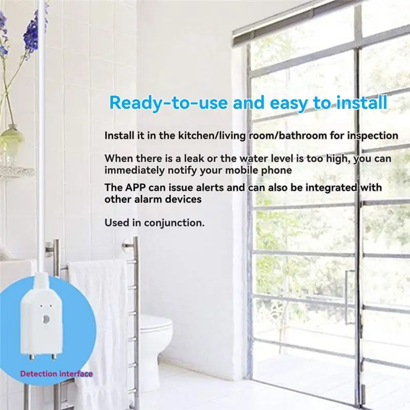 【NEW A09R!】 เซ็นเซอร์ตรวจจับน้ำรั่วอัจฉริยะ Tuya Wifi พร้อมระบบตรวจสอบระยะไกล ตรวจจับระดับน้ำล้น 2 ชิ้น ระบบเตือนภัยเสียง 80 เดซิเบล