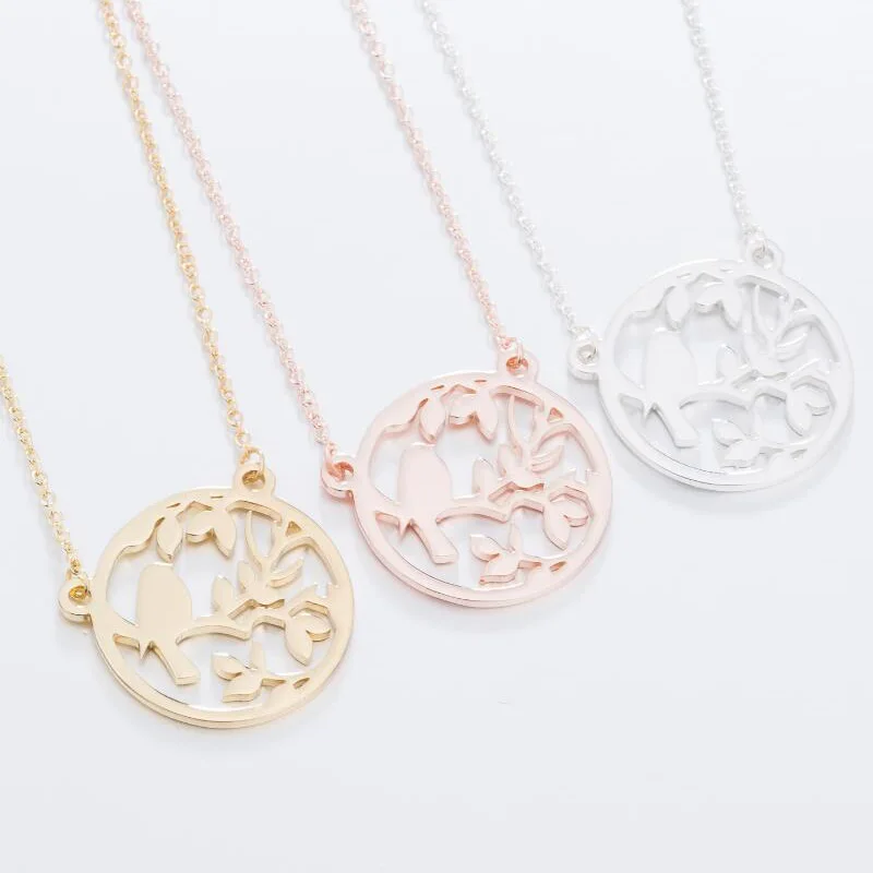 Cute Bird Stainless Steel Sparrow Pendant Necklace Women Natural Animals Collier Ladies Spring Swallow Charm Necklaces Gifts