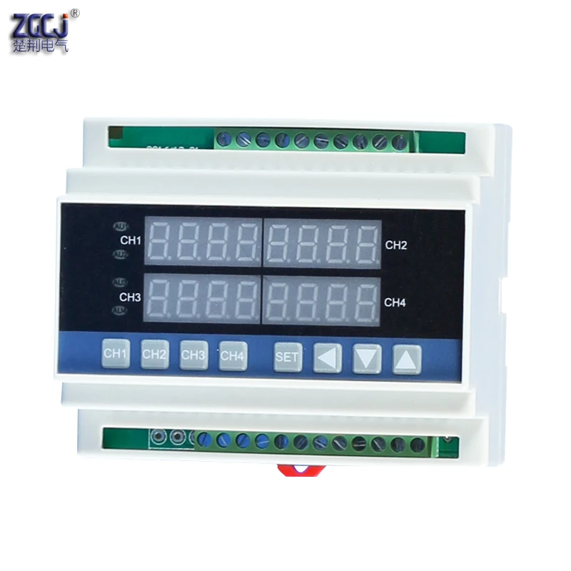 24VDC Din 4 ways temperature controller multipoints 4 channels digital thermostat Relay or SSR output