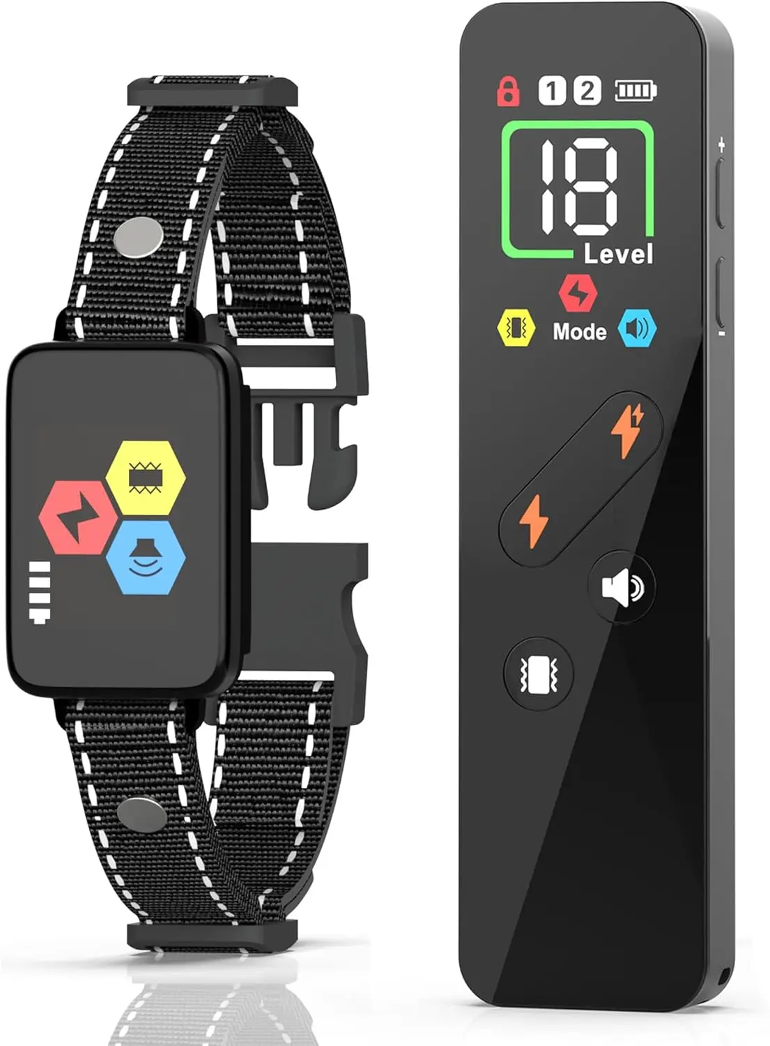 

Dog Shock Collar with Remote - IPX7 Waterproof, 3 Modes (Beep, Vibration, Shock) - Rechargeable Anti-Bark Collar for Small to La