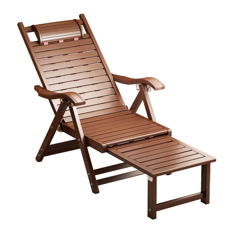 Reclining chair reclining folding bamboo bed chair adult home lunch break sleeping balcony folding