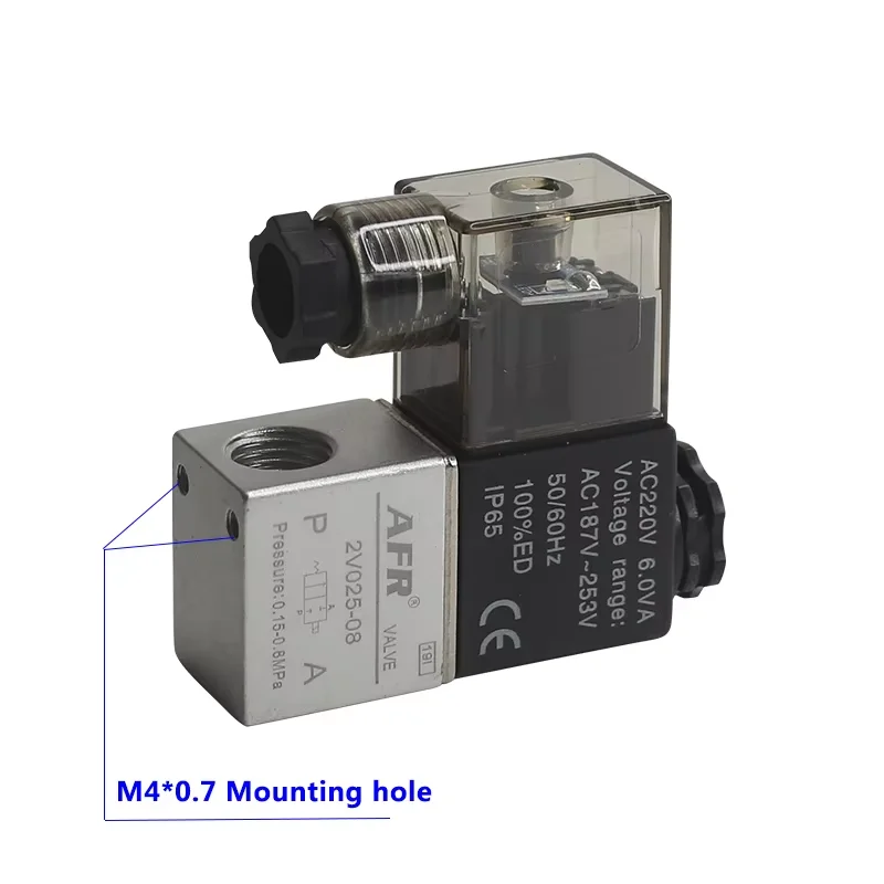 

2V025-08 12V 24V 220V Volt air pneumatic valve Solenoid Valve 2 Position 2 Port Normally Closed Air Magnetic Valve 6mm 8mm Hose