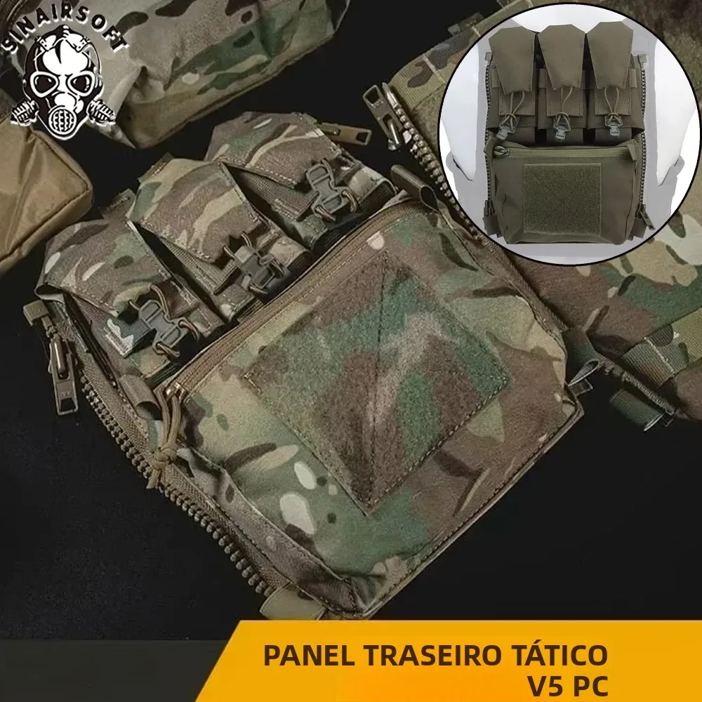 sinairsoft-v5-fcpc-スポーツバックパネルバックプレートジッパー付きエアソフトベスト拡張バッグトリプルポーチベストプレートキャリアアクセサリー