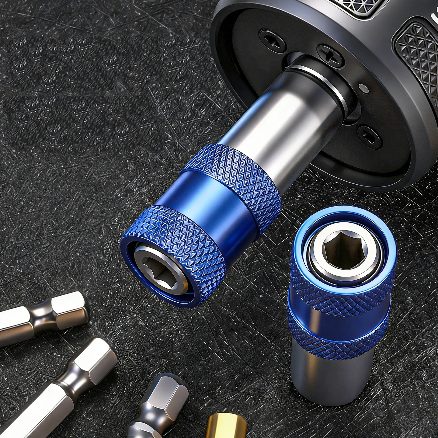 10mm Threaded to 1/4 Inch Hex Adapter Long-Lasting Automatic-Locking Hex Shank Adapter Quick Release Drill Converter Metal
