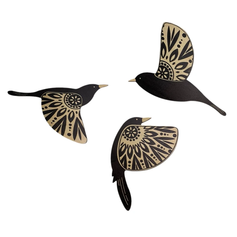 

Top-Wooden Flying Bird Wall Art Vintage Gothic Home Decor For Living Room Bathroom Kitchen Decor Gift