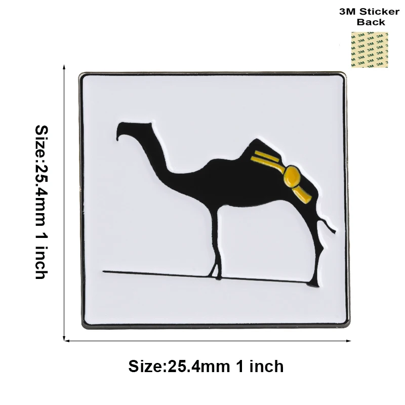 Camel Mobile Phone 3M Sticker Badge Metal Pin Broooches Pins