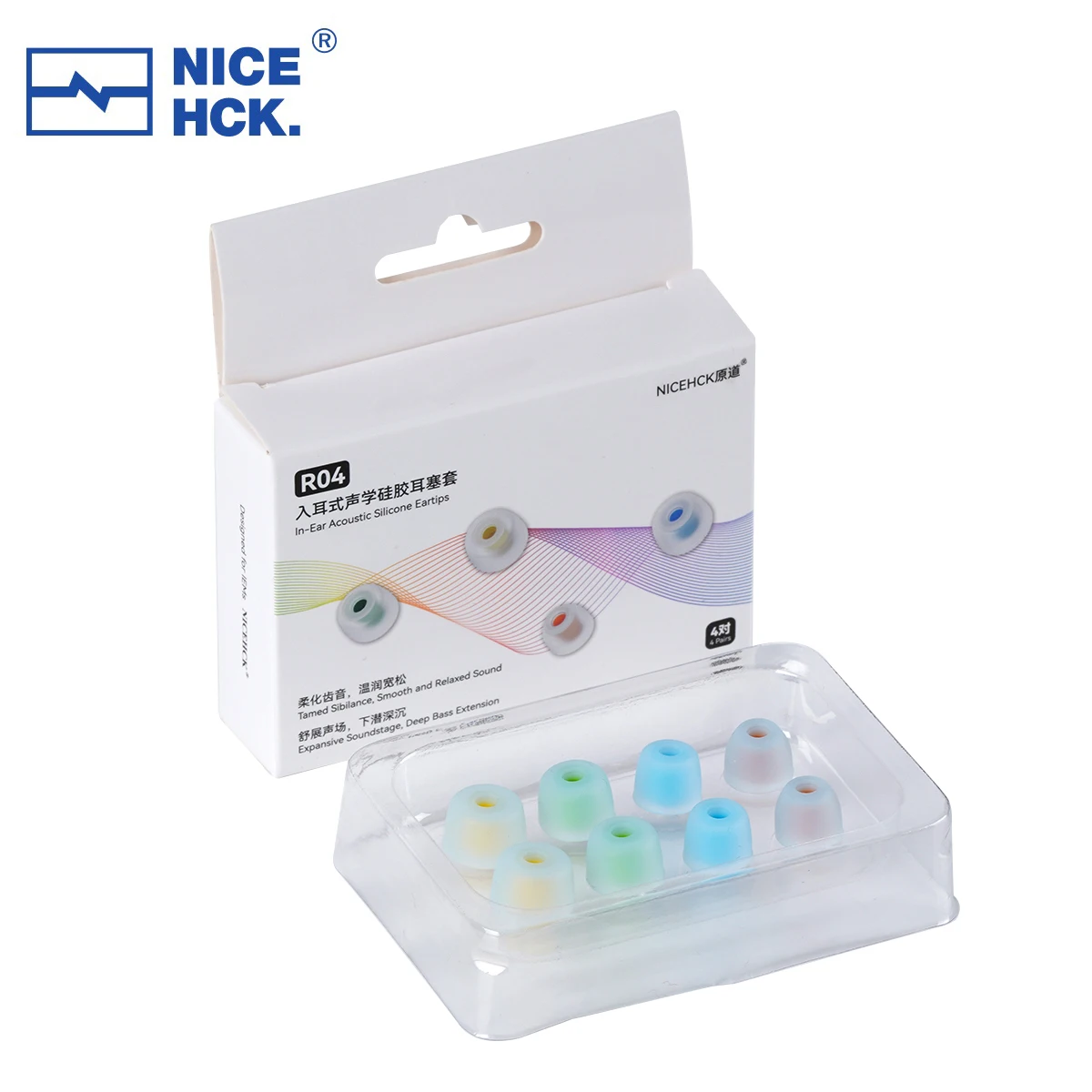 NICEHCK R04 Шумоизолирующие силиконовые насадки для наушников (IEM-аксессуары) SS/S/M/L для Dawn-X, Rockies, Daybreak, Himalaya