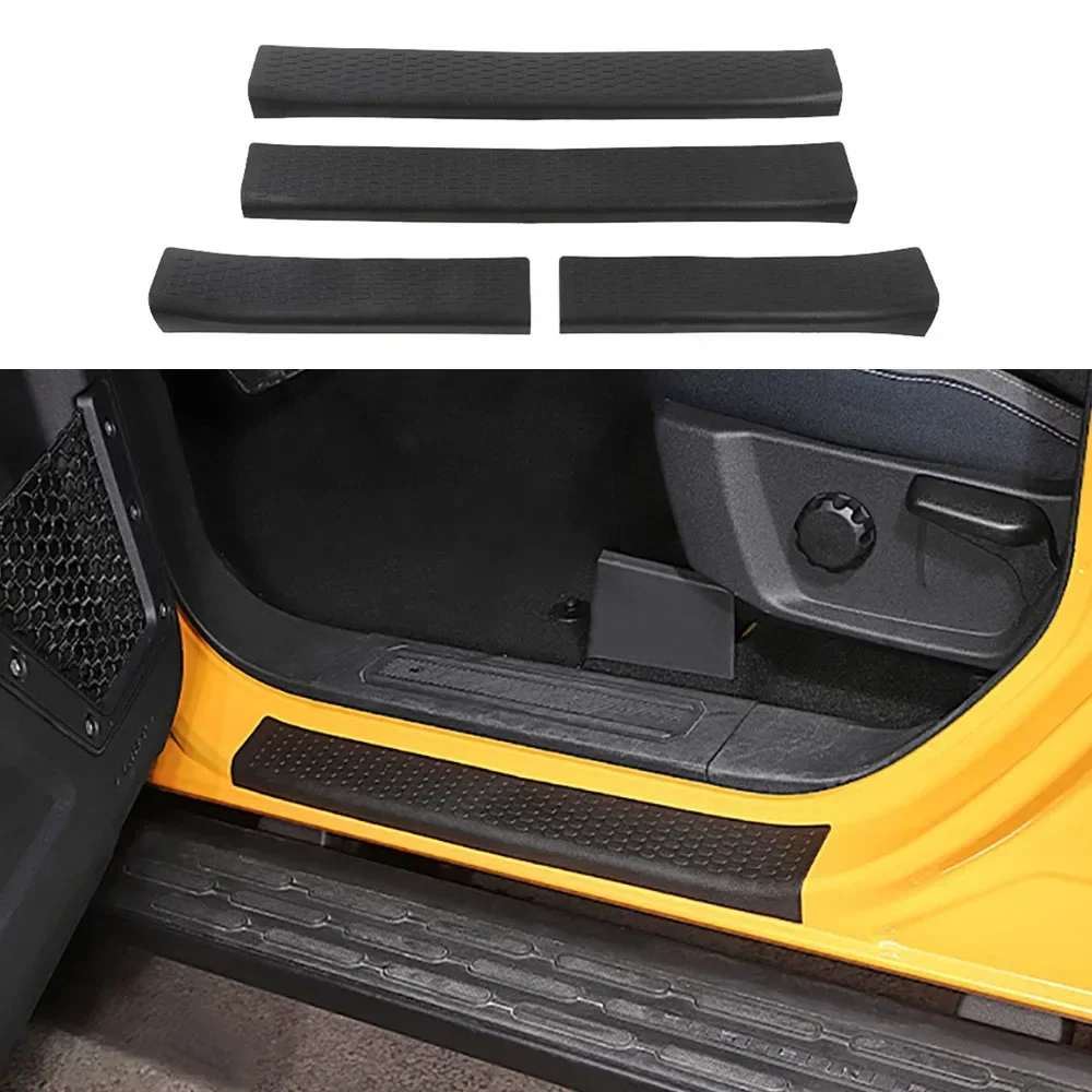 Rubber Off-road 4X4 Exterior Door Welcome Threshold Pedal Decorative Cover Fit For Ford Bronco 2021 2022 2023 2024 Accessories