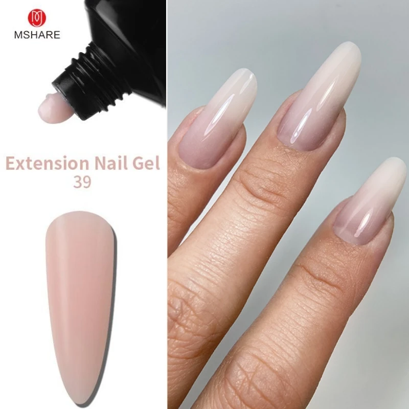 MSHARE Poly Nail Extension Gel TPO Hema Free Milky White Nails 60g Nail Extension Camouflage Quick Building Finger 60ml image 3