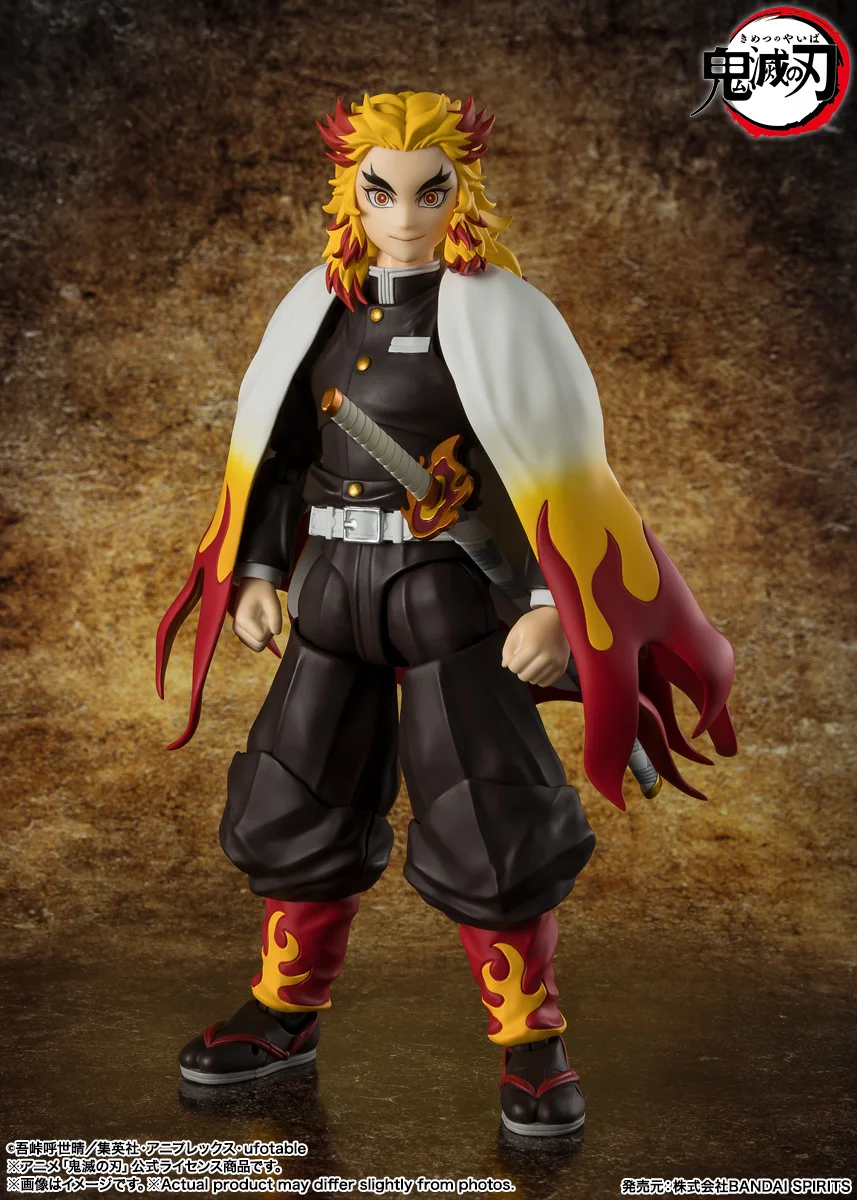 재고 있음 오리지널 반다이 SHFiguarts 악마 슬레이어 Rengoku Kyoujurou 피규어 애니메이션 액션 모델 정품 박스형 장난감