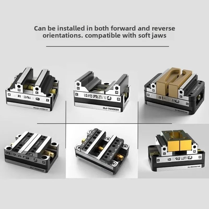 Four- and five-axis clamps, self-centering vise, forward and backward quick clamping, two inches, 3 4 5 6 7 8 inches