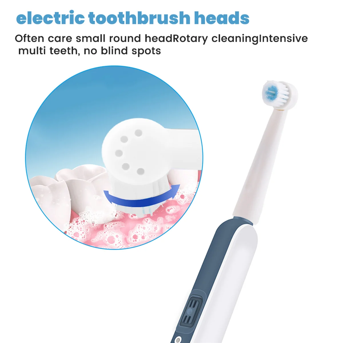 Oral Rotary Electric Toothbrush Waterproof Tooth Whitening Household Dental Care TSLM1