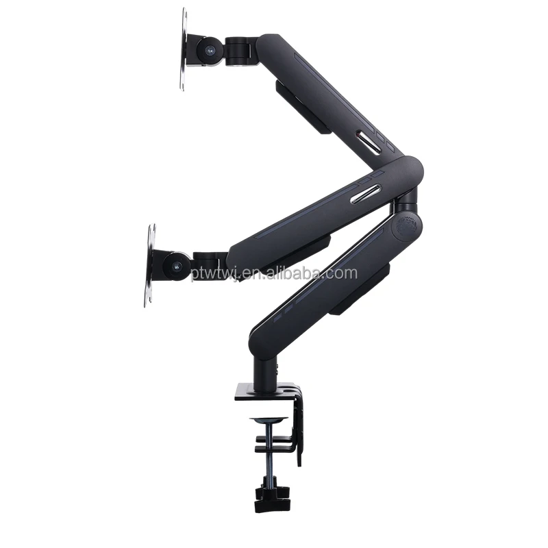 Wholesale Pneumatic Dual Arm Adjustable Computer Desk Mount VESA 75x75 100x100