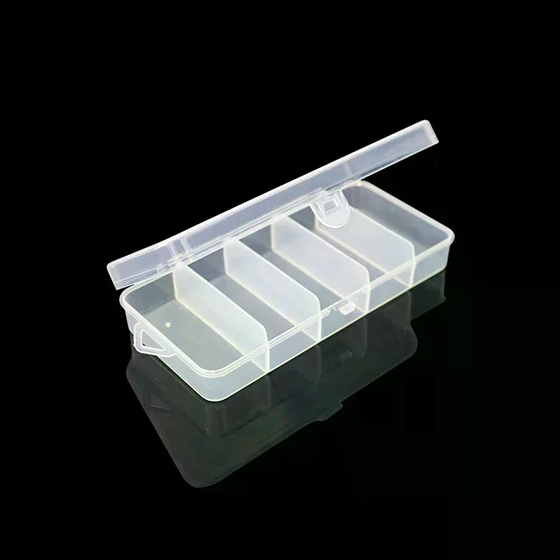 Single-layer Five-cell Rectangular Plastic Box Transparent Storage Box Bead Jewelry Container Jewelry Storage 1PC