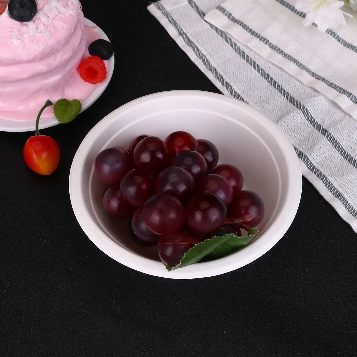 

50 Pcs Pulp Bowl Shape Food Bowls Container Tableware Dinnerware Child