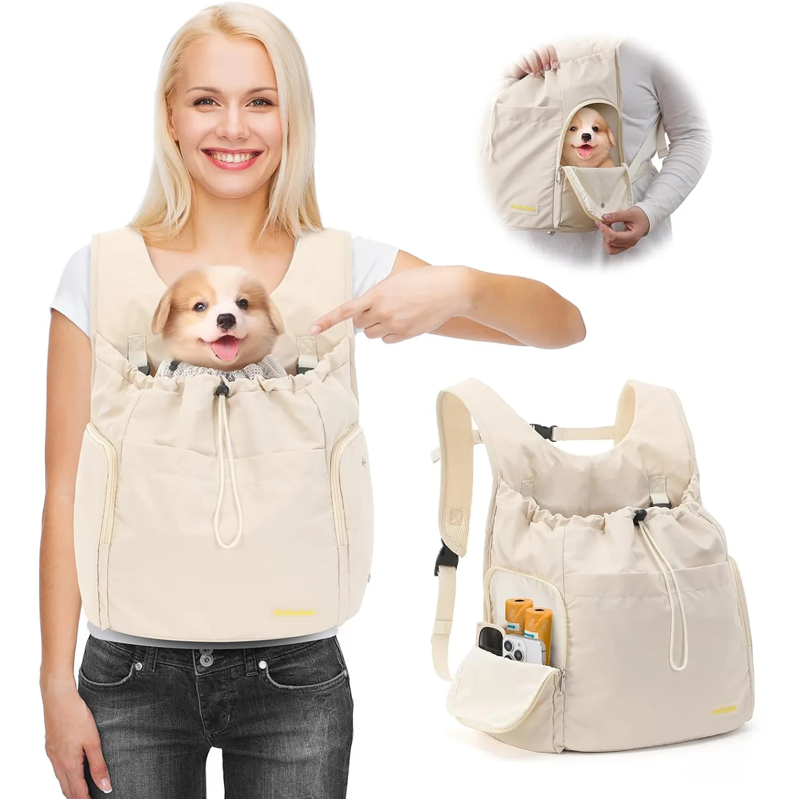 

Pet Travel Outings Backpack Cat Chest Bag Large Capacity Breathable Dog Bag Portable