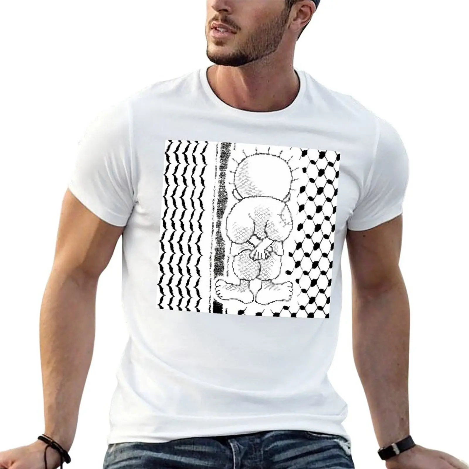 

Handala in White T-Shirt man t shirt cotton man t shirts for men T-Shirt