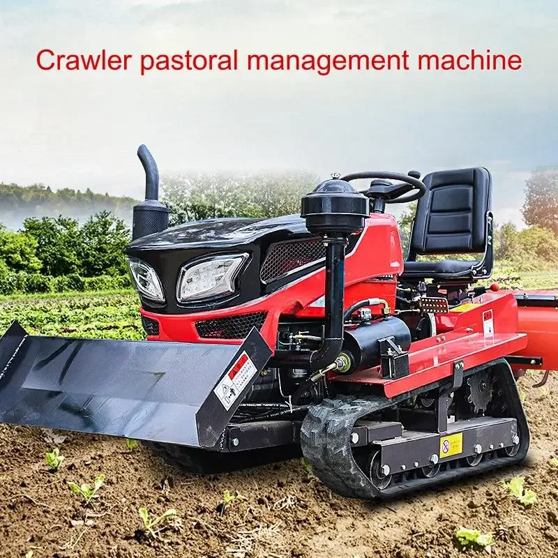 Agricultural equipment 50HP multifunctional crawler tiller four-wheel rotary tiller popular among farmers