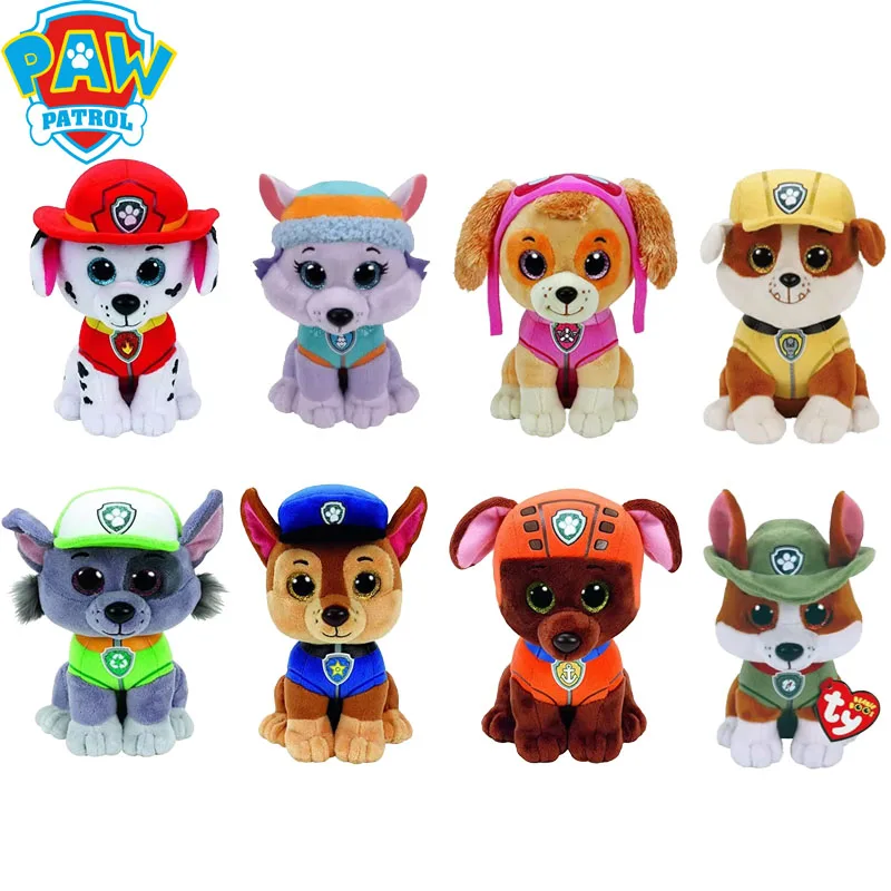 Cute Paw Patrol Plush Doll 23cm Chase Marshall Rock Action Figures Anime Dog Stuffed Toys Children Collection Ornaments Gifts