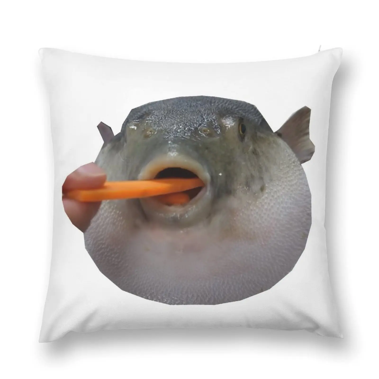 pufferfish eating carrot Throw Pillow Sofa Cushions Pillow Case Christmas pillow