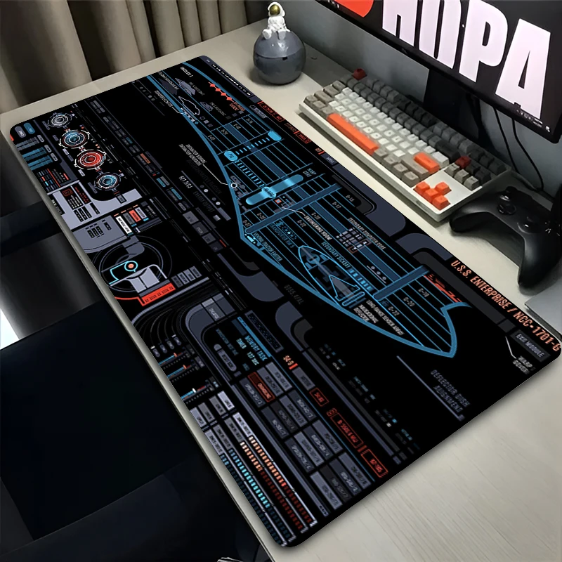 Gamer Mousepad Gaming Accessories S-Star Trek Black Mouse Pad Gamer Keyboard Desk Mat Large Mouse Mat Table of Office Carpet Rug