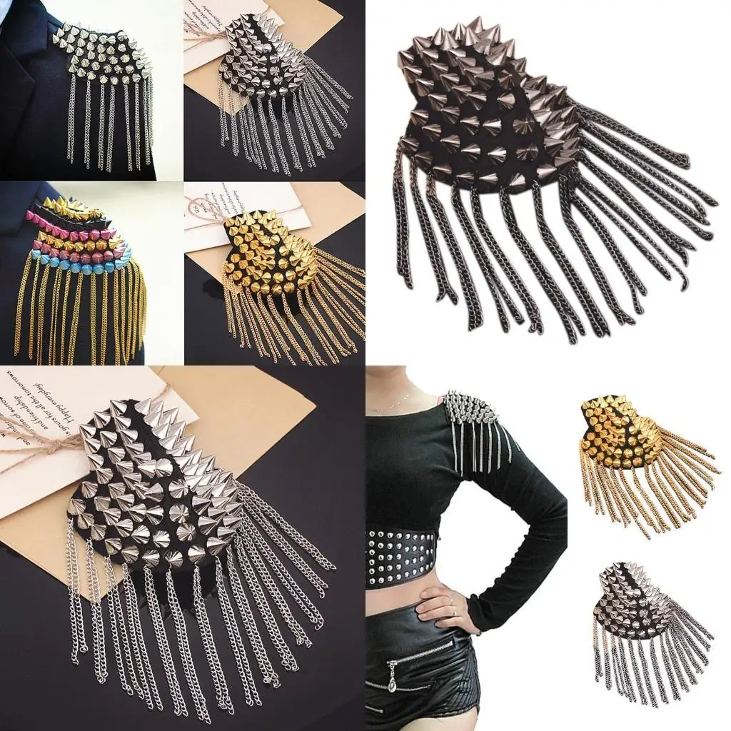

652f Тяжеловая кисточка epaulet epaulet punkeard wrills gewelry gew heape punk заостренный конус