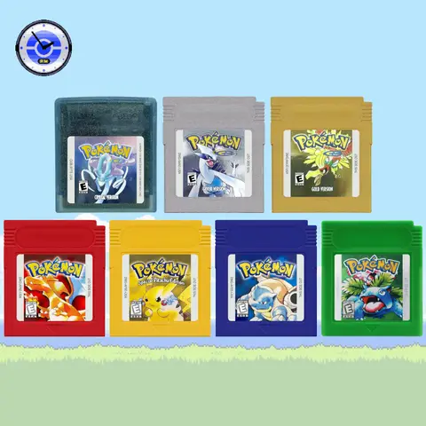 GB/GBC RTC Pokemon Blue/Crystal/Green/Gold/Red/Silver/Yellow Video Game Cartridge with Battery USA Version
