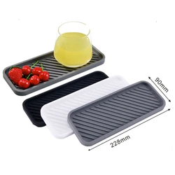 1/2pSilicone Drain Tray For Tableware Water Cup Fruit Vegetable Kitchen Sink Organizer Storage Tray Sponge Holder Soap Dispenser