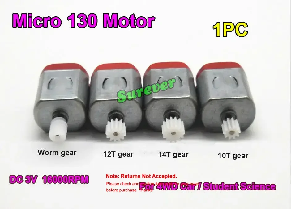 1PC Mini 130 Motor DC 3V-6V 32000RPM Ultra High Speed DIY 4WD Racing Car Toy Model