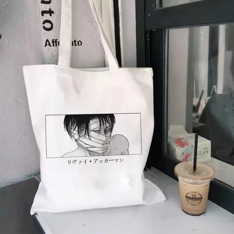 Bungou Stray Dogs Shopping Japanese Shoulder Bag Casual Resuable Eco Tote Bags for Women Large-capacity Shopper Anime Handbag