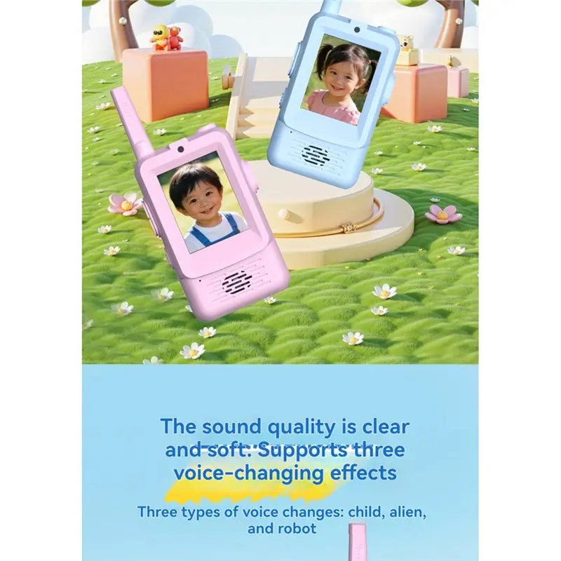 CYGJ-ビデオトランシーバー カメラ付き、2個パック 充電式 屋内/屋外用 家族ゲーム、屋外用