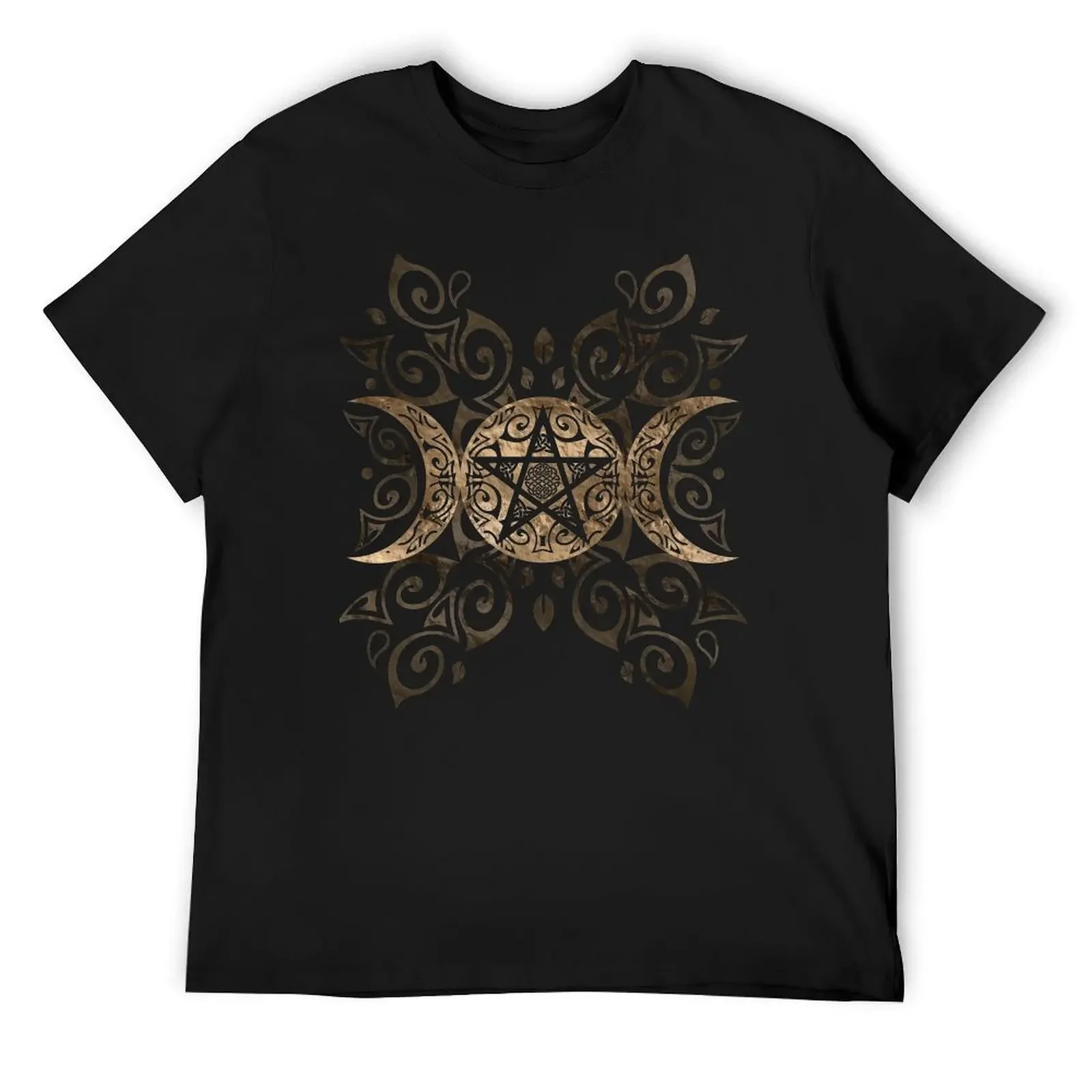 

Triple Moon Goddess pentagram ornament T-Shirt vintage anime shirt sublime tops sweat mens t shirts pack