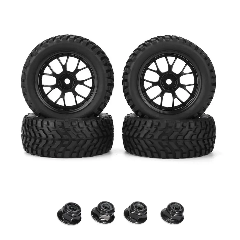 1:10 RC auto pneumatico in gomma fuoristrada tirare auto ruota da corsa piatta pneumatico ruota auto da strada 4 pezzi set adatto per HSP HIMOTO HPI Re