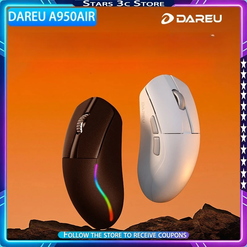 Dareu A950AIR Wireless Mouse Dual 8K Long Battery Life Ergonomic Lightweight Design Low Latency High Performance Gaming Mouse
