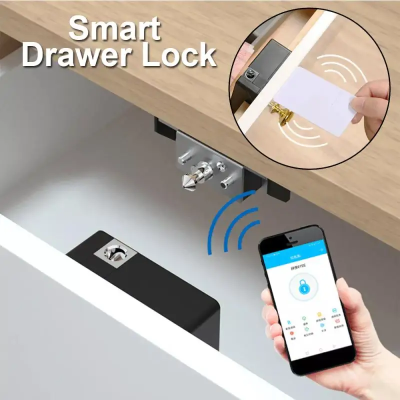 Smart Home Drawer Electronic Lock Hidden DIY Wooden Cabinet Smart Door Lock IC Card Sensor TTLOCK APP Unlock Security Protection