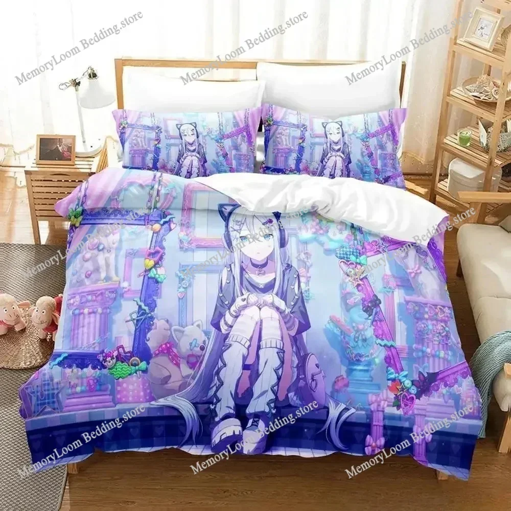 Yoisaki Kanade Bedding Set Cartoon Anime three-piece set Adult Kid Bedroom Duvetcover Sets 3D Kawaii Girl colcha de verano cama