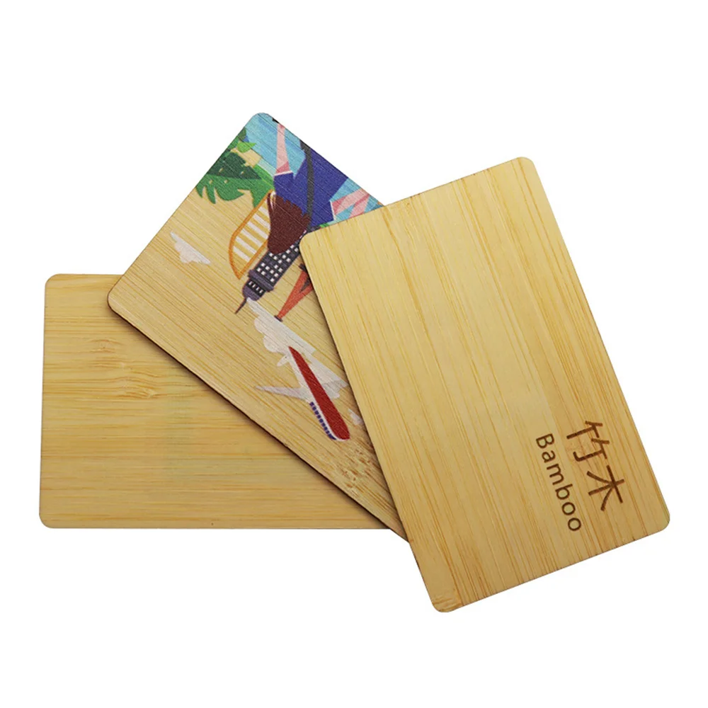 2/5/10Pcs Blank Bamboo Business Card RFID Ultralight Card Smart NFC Card for DIY Arts Craft Project Laser Engraving Material