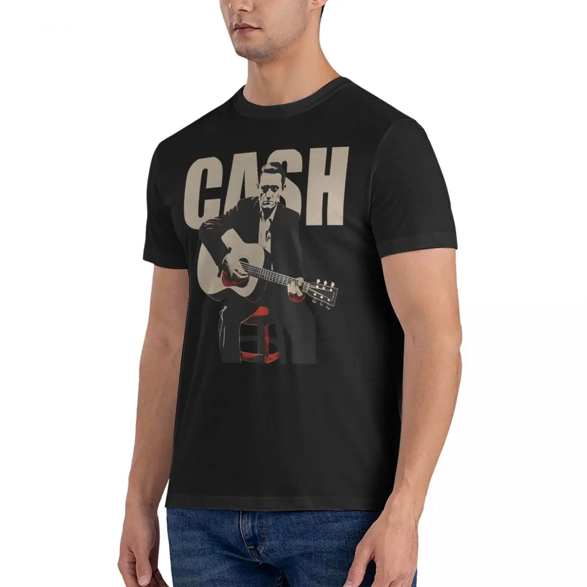 Men's Pop Music T Shirts J-Johnny Cash Clothing Casual Short Sleeve Round Collar Tee Shirt T-Shirts official-website tops fugees