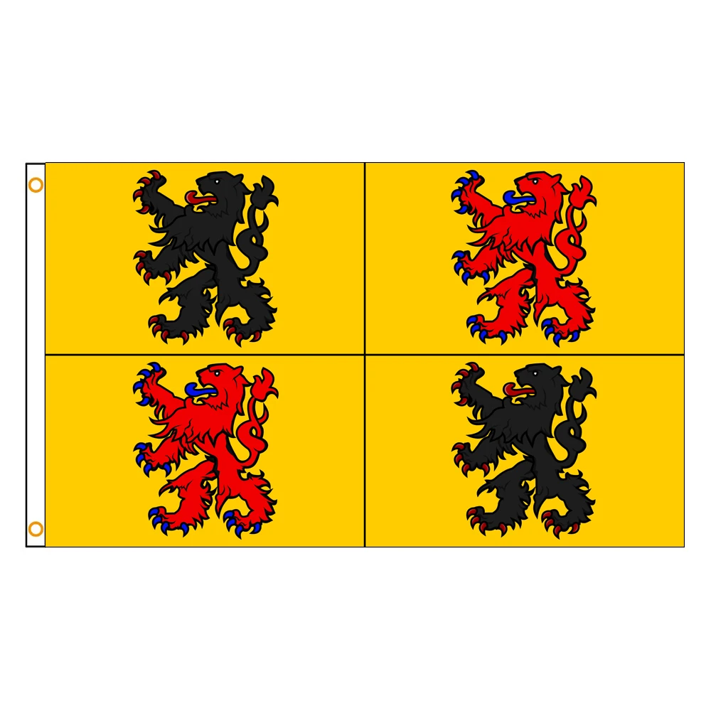 3x5 Ft Hainaut Province Flag Vivid Color a Province of Belgium Flags Polyester with Brass Grommets