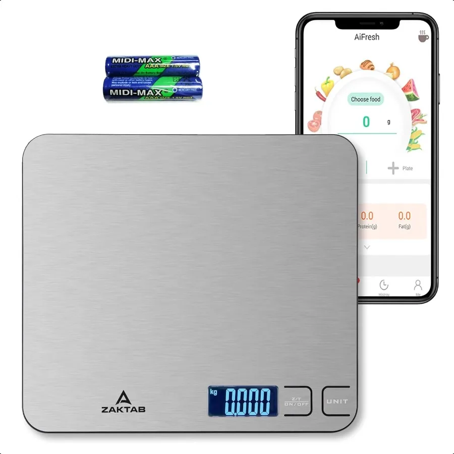 

Food Scale with Nutritional Calculator 1g 33lb Digital Kitchen Scale for Food Grams and Ounces Smart Meal Baking Cooking and Di