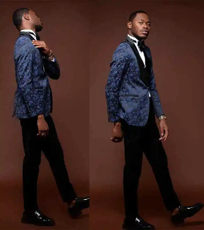 

Vintage Wedding Tuxedos One Button Printing Men Suit Shawl Lapel 1 Piece Set Jacket Groom Business Blazers Customized