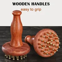 Copper Wood Brass Gua Sha Massage Tool Lymphatic Muscle Relief Pain Deep Tissue Massage Head Neck Leg Body Meridian Massager