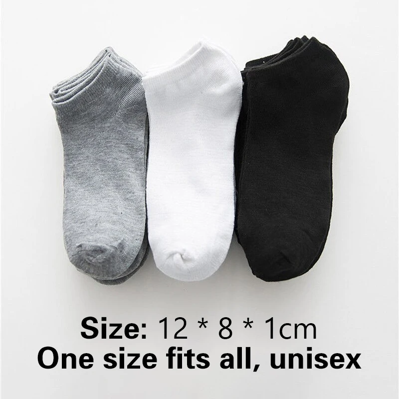 5 Pairs Women/Men Boat Socks Invisible Low Cut Silicone Non-slip Summer No-show Ankle Socks Solid Color Casual Breathable view 6