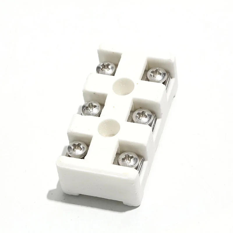 1PC High-temperature Resistant Ceramic Connector King-type Open Wiring Terminal Strip 2-position 2-in 2-out Terminal Post 60A
