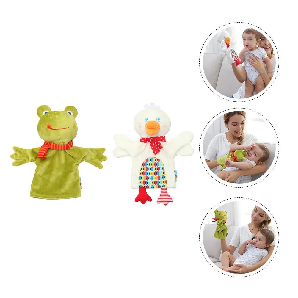 

2pcs Hand Puppet Kids Toy Educational Plaything Animal Parent-child Interaction Storytelling Gift Soft Crystal Velure